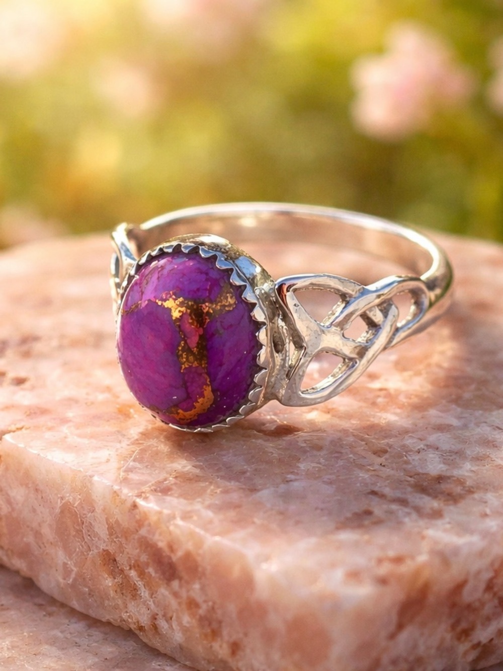 Purple Copper Turquoise Ring - Picture 11 of 13